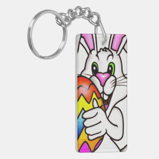 EENVOUDIGERE BUNNING MET KLEURSTOFEASTER EGG SLEUTELHANGER (Voorkant Links)
