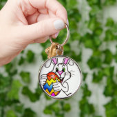 EENVOUDIGERE BUNNING MET KLEURSTOFEASTER EGG SLEUTELHANGER (Hand)