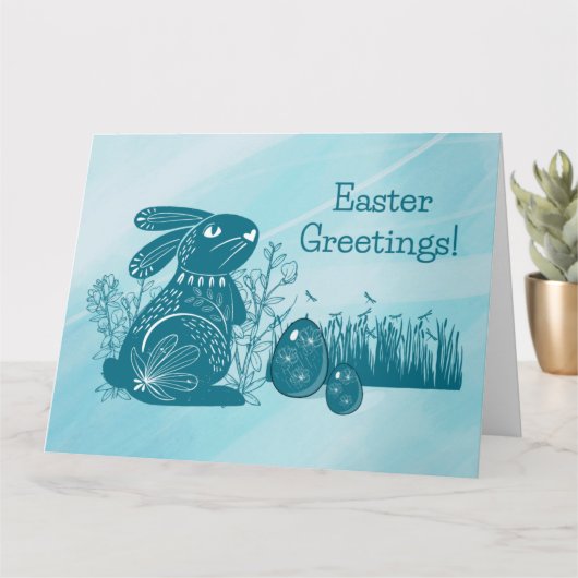 EENVOUDIGERE BUNNY GREETING KAART (Kleine Plant)