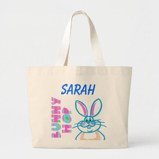 EENVOUDIGERE BUNNY PERSONALISEERDE CANVAS TAS (Voorkant)