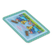 EENVOUDIGERE BUNNY RIDING CUTE CHICK IN BLAUWE EGG MAGNEET (Rechterzijde)