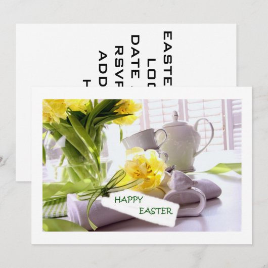 EENVOUDIGERE DINERINVITATIE KAART (Voorkant / Achterkant)