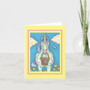 EENVOUDIGERE EGG BASKET UNICORN, FANTASY NOTE KAAR NOTITIEKAARTJE