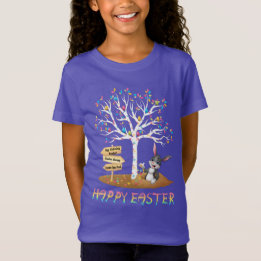 EENVOUDIGERE EGG BUNNY RABBIT GIRL'S T-SHIRT