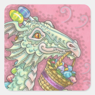 EENVOUDIGERE EGG DRAGON FANTASY STICKERS Sheet Squ