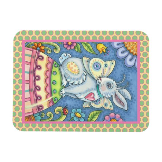 EENVOUDIGERE EGG FAIRY, FANTASY RABBIT MAGNET Rect Magneet (Horizontaal)