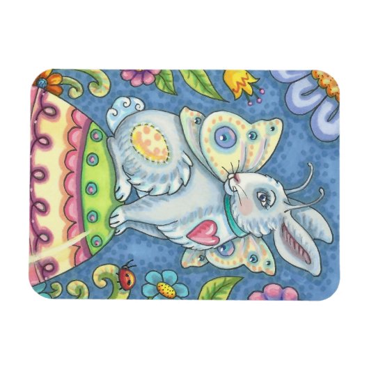 EENVOUDIGERE EGG FAIRY, FANTASY RABBIT MAGNET Rect Magneet (Horizontaal)