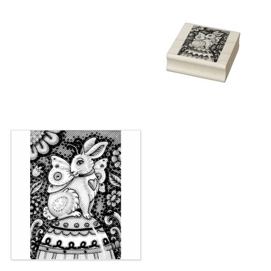 EENVOUDIGERE EGG FAIRY, FANTASY RABBIT RUBBER STEM RUBBERSTEMPEL (Gestempeld)