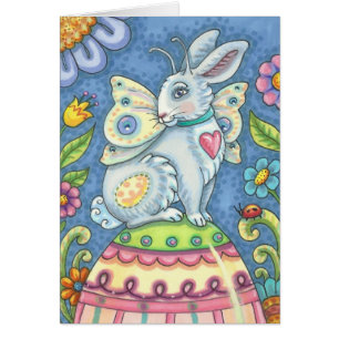 EENVOUDIGERE EGG FAIRY, RABBIT NOTE KAART Blank