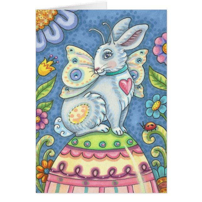 EENVOUDIGERE EGG FAIRY, RABBIT NOTE KAART Blank (Voorkant)