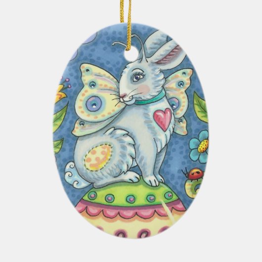 EENVOUDIGERE EGG FAIRY, RABBIT ORNAMENT Oval (Achterkant)