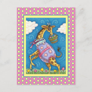 EENVOUDIGERE EGG-GIRAFFE- EN SPRINGTULIPS-Cute Feestdagenkaart