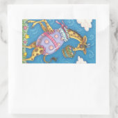 EENVOUDIGERE EGG-GIRAFFE EN TULIPS, SPRINGSTICKERS RECHTHOEKIGE STICKER (Tas)