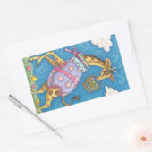 EENVOUDIGERE EGG-GIRAFFE EN TULIPS, SPRINGSTICKERS RECHTHOEKIGE STICKER (Envelop)