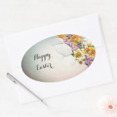 EENVOUDIGERE EGG MET GEYELLOGE NARCISSUSSTROMEN OVALE STICKER (Envelop)