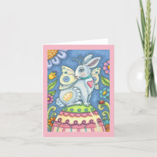 EENVOUDIGERE EGG VRIJ, RABBIT NOTE CARD Blank Feestdagen Kaart