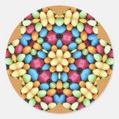 EENVOUDIGERE EIEREN MULTICOLOED ~ RONDE STICKER (Voorkant)