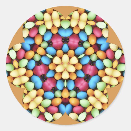 EENVOUDIGERE EIEREN MULTICOLOED ~ RONDE STICKER (Voorkant)