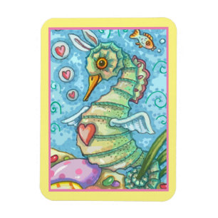 EENVOUDIGERE FANTASIE, SEAHORSE HOLIDAY MAGNET MAGNEET