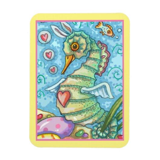 EENVOUDIGERE FANTASIE, SEAHORSE HOLIDAY MAGNET MAGNEET (Verticaal)