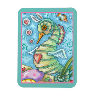 EENVOUDIGERE FANTASIE, SEAHORSE HOLIDAY MAGNET MAGNEET