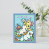 EENVOUDIGERE FLUTTERBUN RABBIT, FUNNY BUNNY FAIRY BRIEFKAART (Staand voorkant)