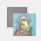 EENVOUDIGERE GIRAFFE MAGNET Square (Voorkant / Achterkant)