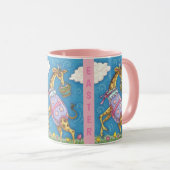 EENVOUDIGERE GIRAFFE & TULIPS HOLIDAY MOK Roze (Voorkant rechts)