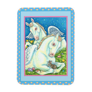 EENVOUDIGERE HOEK, WITTE PONIES, BUNNEN EN EIEREN MAGNEET