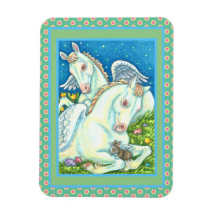 EENVOUDIGERE HOEK, WITTE PONIES, BUNNEN EN EIEREN MAGNEET
