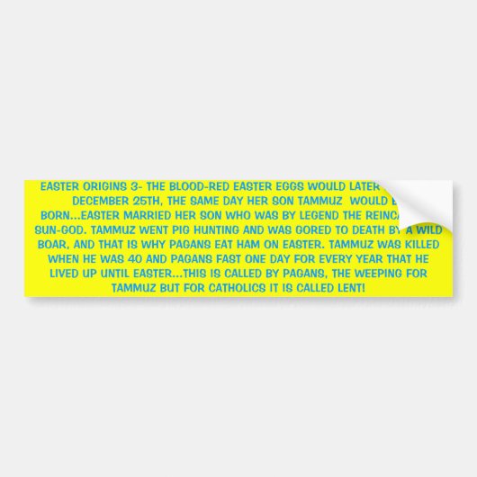 EENVOUDIGERE OORSPRONG 3 BUMPERSTICKER (Voorkant)