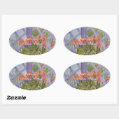 EENVOUDIGERE ORANJE TULIPS BEHOUDEN ... OVALE STICKER (Vel)