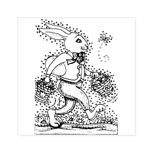 EENVOUDIGERE SPRINGSPROBLEMEN IN BUNNY TRAIL Cute Rubberstempel (Afrduk)