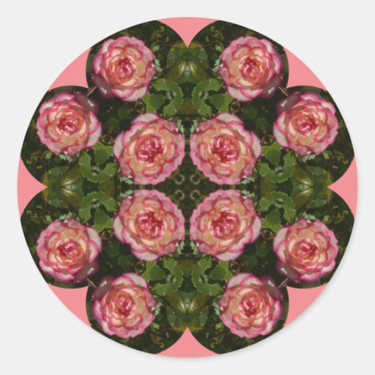 EENVOUDIGERE STROMEN ~ Minimaal roos ~ Ronde Sticker (Voorkant)