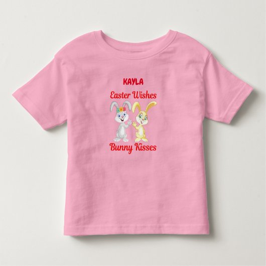"EENVOUDIGERE WISSEN, BUNNY KISSES" GEPERSONALISEE KINDER SHIRTS (Voorkant)