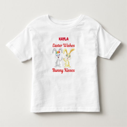 "EENVOUDIGERE WISSEN, BUNNY KISSES" PERSONALISEERD KINDER SHIRTS (Voorkant)