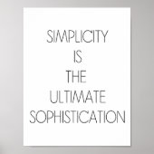 EENVOUDIGHEID IS DE ULTIEME SOFISTICATIE POSTER (Voorkant)