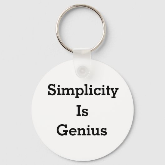 Eenvoudigheid is geniale sleutelhanger (Voorkant)