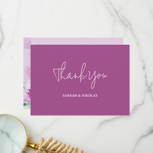 Eenvoudigheid van de kunstbloemen van de gewelddad bedankkaart (Voorkant / Achterkant in situ)