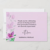 Eenvoudigheid van de kunstbloemen van de gewelddad bedankkaart (Achterkant)