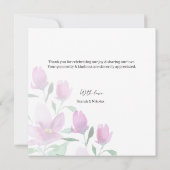 Eenvoudigheid van de kunstbloemen van de gewelddad bedankkaart (Achterkant)