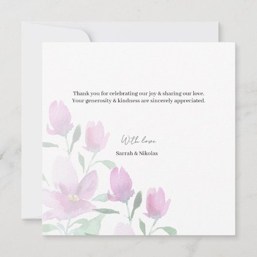 Eenvoudigheid van de kunstbloemen van de gewelddad bedankkaart (Achterkant)