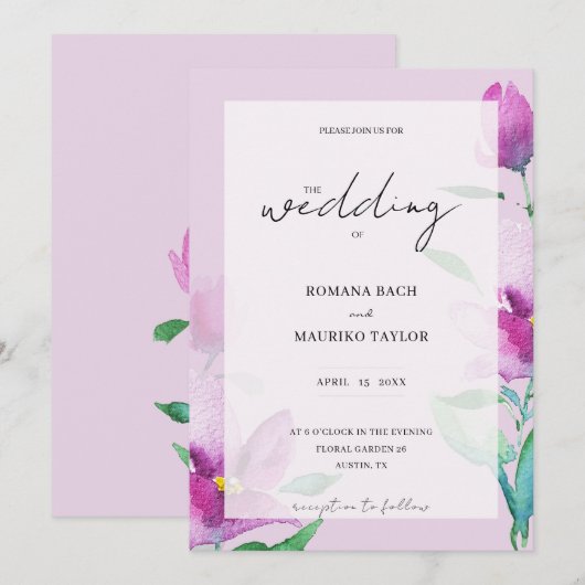 Eenvoudigheid van de kunstbloemen van de gewelddad kaart (Voorkant / Achterkant)