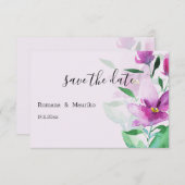 Eenvoudigheid van de kunstbloemen van de gewelddad save the date (Voorkant / Achterkant)