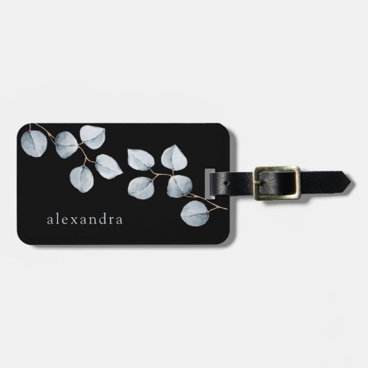 Eenvoudigheid van eucalyptus | Zachte blauwe grijs Bagagelabel (Voorkant horizontaal)