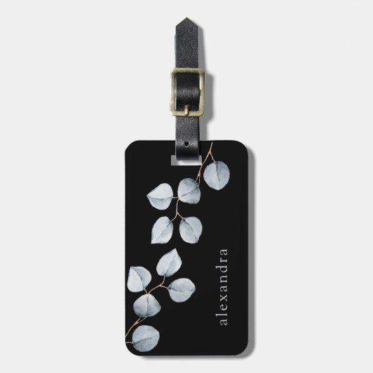 Eenvoudigheid van eucalyptus | Zachte blauwe grijs Bagagelabel (Voorkant verticaal)