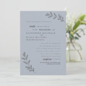 Eenvoudigheids-blauwe ouders Website bruiloft Kaart (Staand voorkant)