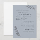 Eenvoudigheids-blauwe ouders Website bruiloft Kaart (Voorkant / Achterkant)