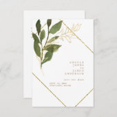 Eenvoudigheids Botanisch Goud & Wit sparen de Datu Save The Date (Voorkant / Achterkant)