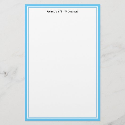 Eenvoudigheids DIY Lijst White Personalized Sky Bl Briefpapier (Voorkant)